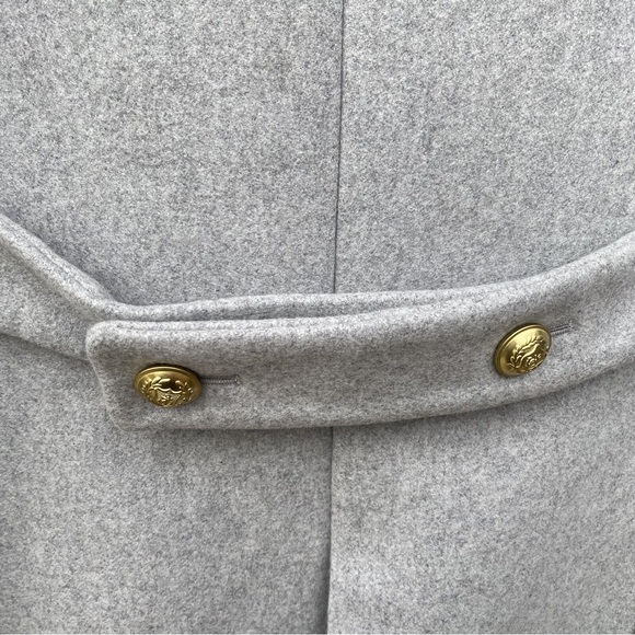 J. Crew Women's Light Gray Peacoat with Gold Buttons Size 12 - Picture 3 of 5